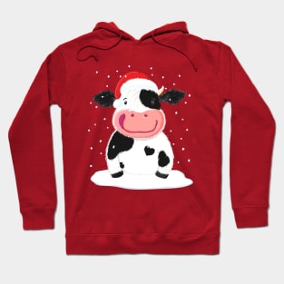 Happy Holstein Cow In The Christmas Snow Hoodie